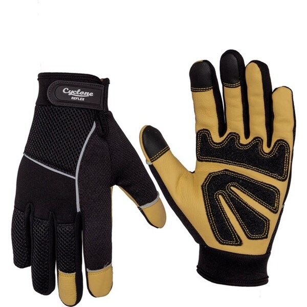 Cyclone Size XL Reflex Gardening Gloves Reflex Leather Black/Light Brown