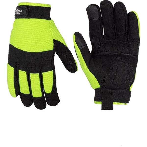 Cyclone Size XL Flexscape Gardening Gloves Synthetic Leather Hivis Yellow