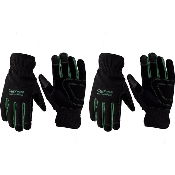 2x Cyclone Size Large Multi-Purpose Gardening Gloves Touch Screen Compatible