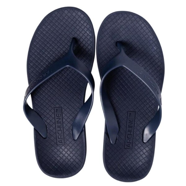 ARCHLINE Flip Flops Orthotic Thongs Arch Support Shoes Footwear - Navy EUR 36