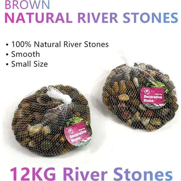 12KG Small Decorative Brown River Stones Pebbles Rocks Gravels Succulent Garden
