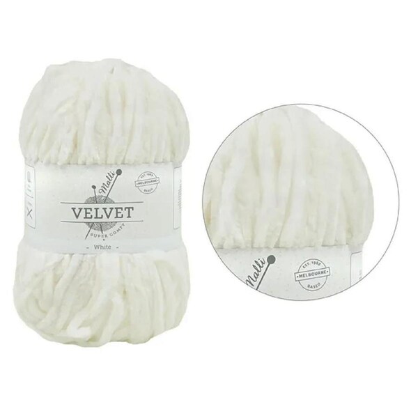 10 x 100g White Velvet Knitting Yarn Super Soft Chunky Crochet Craft Wool Ball