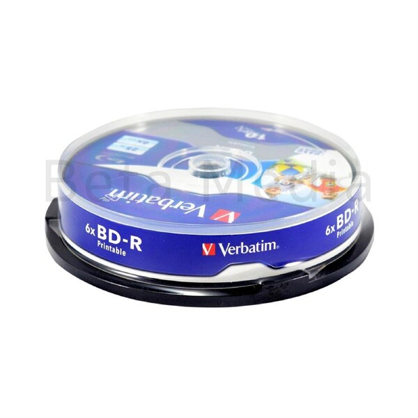 10 x Verbatim Blu-ray BD-R 6x 25GB Printable blu ray discs