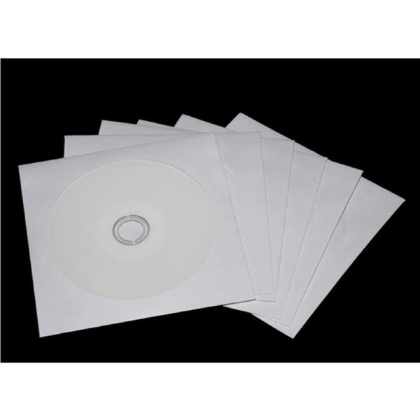 100 Paper CD / DVD Sleeves - HIGH QUALITY White Envelopes Plastic Window 120GSM