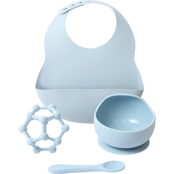 Baby 48x43cm Silicone Dinner Set Gift Boxed Baby/Infant Feeding Tableware Blue
