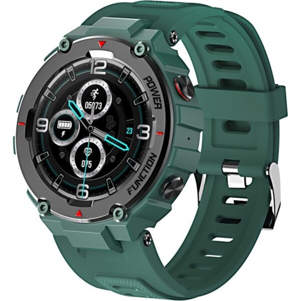 Catzon F26 Military Smart Watch with Bluetooth Calling Music Player Heart Rate Sleep Monitor-Green