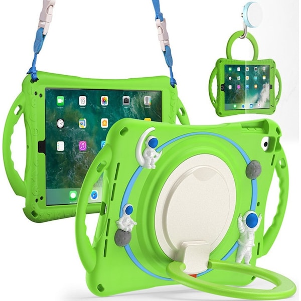Catzon iPad Case Shockproof Case With Handle Stand Shoulder Strap for iPad 9.7 2018/2017/Pro9.7/Air2/Air-Green
