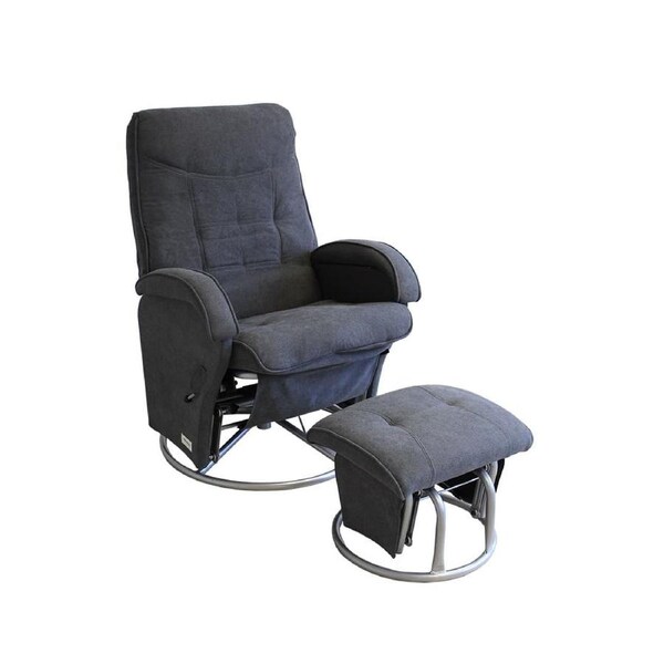 Diva Feeding Glider Chair & Ottoman - Charcoal