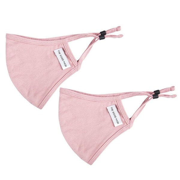 2x The Good Brand Cotton Jersey Reusable Breathable Cloth Face Mask w/Pouch Rose