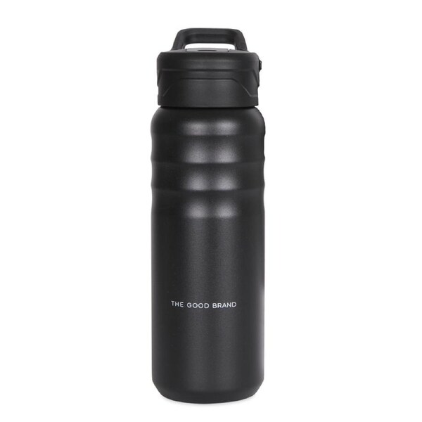 The Good Brand 709ml Stainless Steel Insulated Hot/Cold Drink Bottle w/Lid Black