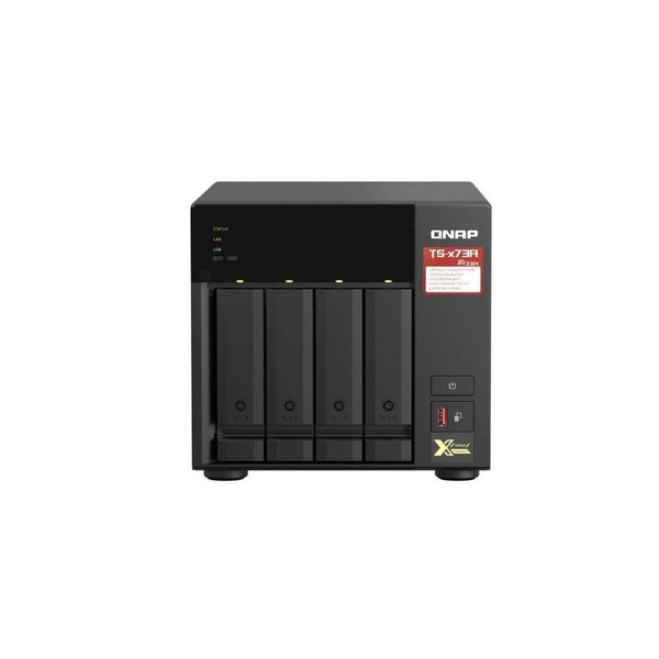 QNAP TS-473A-8G 4 Bay NAS 8G DDR4 AMD V1500B quad-core 2.2 GHz processor 2x M.2 2280 PCIe Gen3 x1 slots Hot-swappable 3xUSB 3.2 3YR WTY