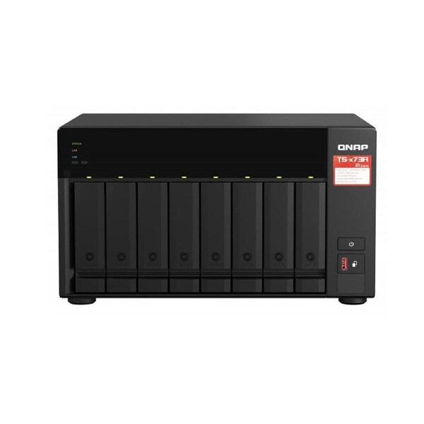 QNAP TS-873A-8G 8 Bay NAS AMD Ryzen Embedded V1500B 4-core/8-thread 2.2 GHz 8GB RAM 2xM.2 2280 PCIe 2x2.5GbE Hot-swappable WOL 3xUSB3.2 3YR WTY