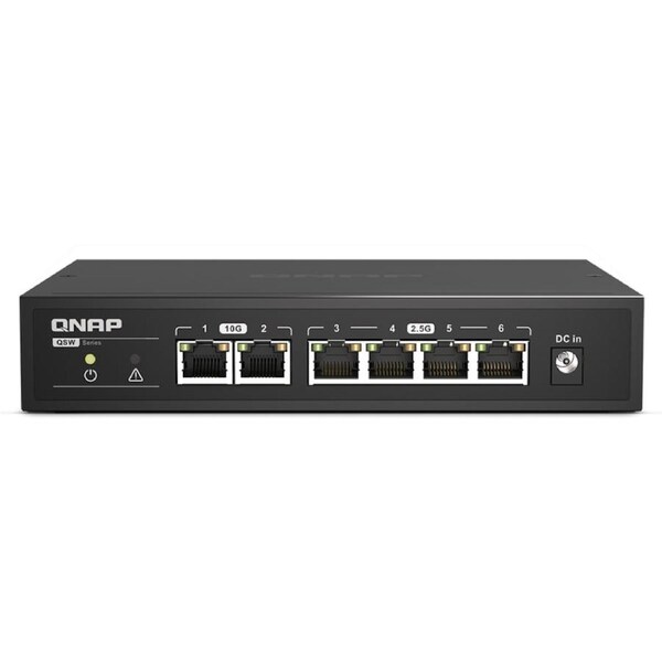 Qnap QSW-2104-2T A plug & play switch featuring 10GbE and 2.5GbE connectivity, suited for SOHO and professionals -Warranty 2 Years