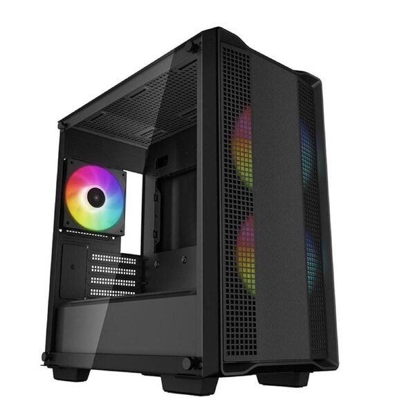 DEEPCOOL CC360 ARGB Micro-ATX Case 3 Pre-Installed ARGB Fans Liquid Cooling Support up to 360mm Tempered Glass Panel, Front USB3.0×1?USB2.0×1?Audio×1