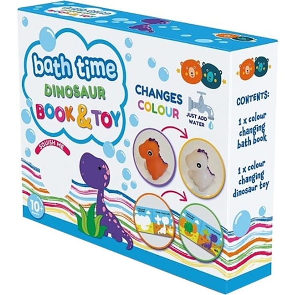 Buddy & Barney Magic Colour Changing Bath Book & Toy Dinosaur Kids Fun Play 1y+