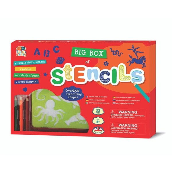 Buddy & Barney Big Box Of Stencils For All Kids/Children 3y+ Art/Craft Drawing