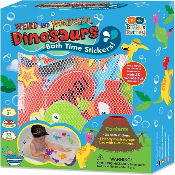 Buddy & Barney Bath Stickers Weird & Wonderful Dinosaurs Kids/Children Toy 3y+