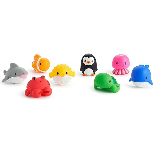 8pc Munchkin Ocean Baby Bathtime Fun Educational Water Squirters Bath Toy 9m+