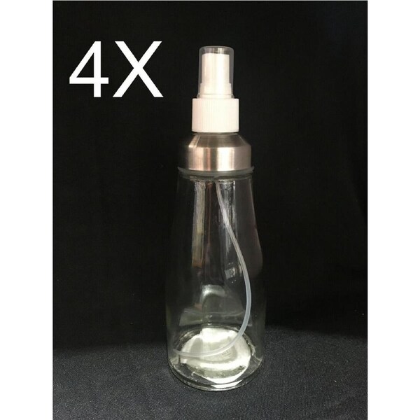 4x Oil Sprayer Olive Bottle for Cooking Dispenser Food-Grade Glass Bottles 320ml