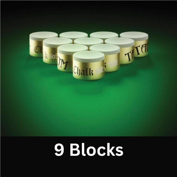TAOM Soft Pool Snooker Billiard Cue Chalk 9 x Blocks