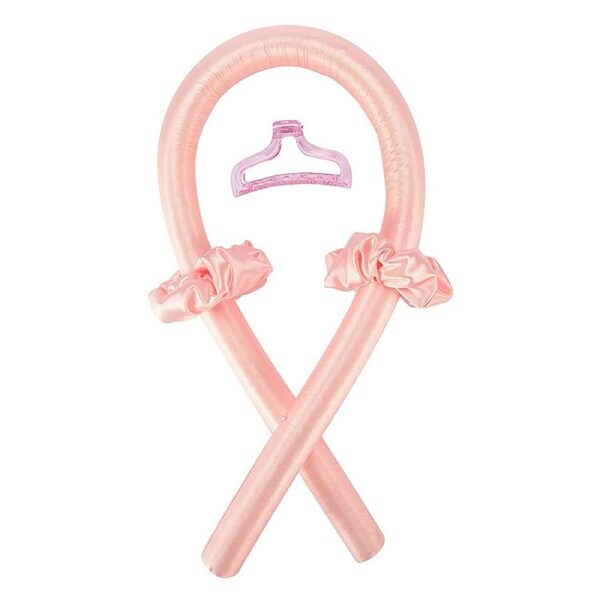 Pink Curling Rod Silk Curling Ribbon Hair Rollers Lazy Curler Sets Headband