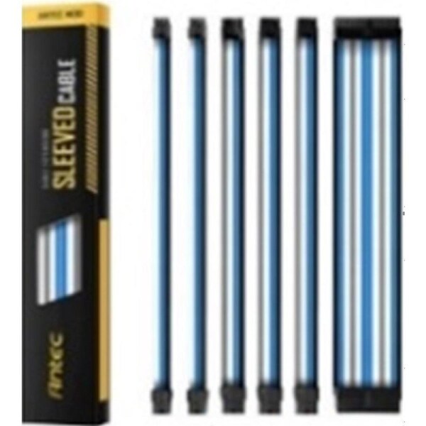 Antec PSU - Sleeved Extension Cable Kit V2 - Blue / White / Black . 24PIN ATX, 4+4 EPS, 8PIN PCI-E, 6PIN PCI-E, Compatible with Standard PSU