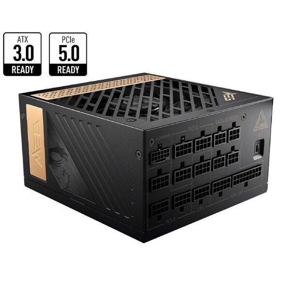 MSI MEG Ai1300P PCIE5 1300W ATX Power Supply Unit 80 PLUS Platinum (up to 92%)