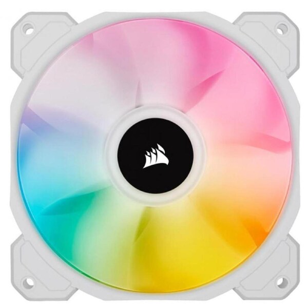 Corsair AF ELITE Series, AF140 RGB ELITE White, 140mm Fluid Dynamic RGB Fan with AirGuide, Single Pack