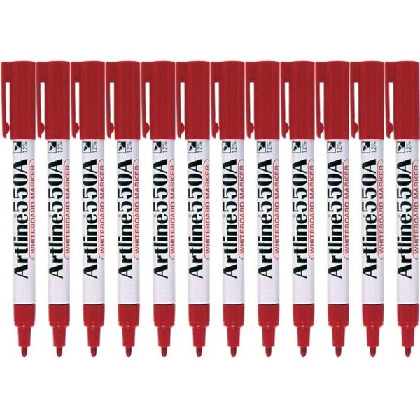 Artline 550A Whiteboard Marker 1.2 Bullet Red Box 12
