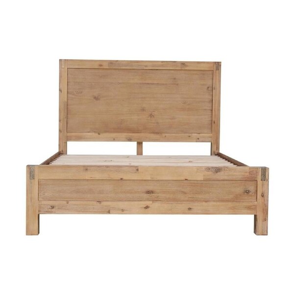 Bed Frame King Single Size in Solid Wood Veneered Acacia Bedroom Timber Slat in Oak