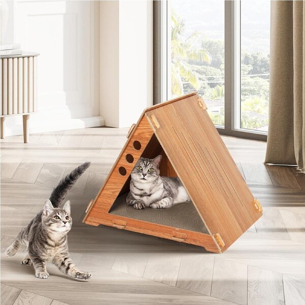 Pawz Cat Scratcher Scratching Board Corrugated Cardboard Scratch Bed Condo House