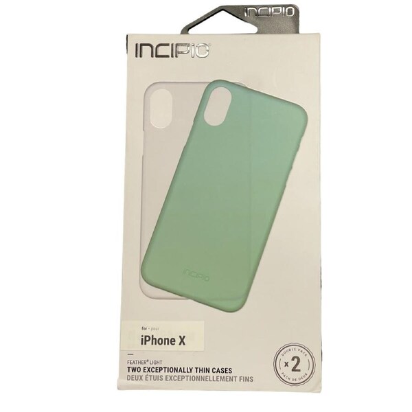 Incipio -2 x Phone Case - Apple iPhone X Two Pack- Frost &Mint -2 x Feather Slim Case
