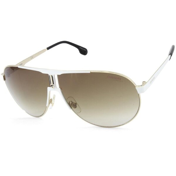 Carrera Shiny White-Gold/Brown Gradient Unisex Pilot Sunglasses 1005/S B4E-HA