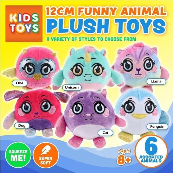 2x Plush Toy Cute Creatures Squeeze Sensory Fidget Toy Relieve Stress Assorted