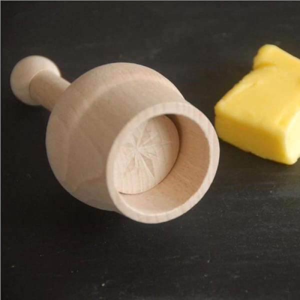 Butter Push Mould - 20g - Carved Maple Wood - Keller Bursten