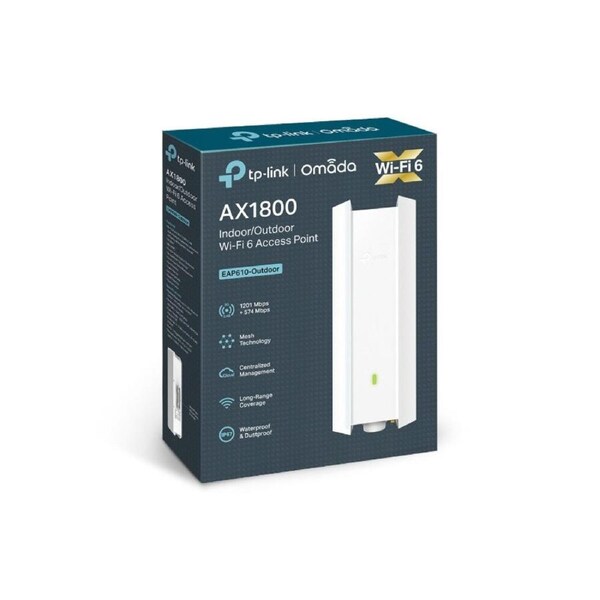 TP-Link EAP610-Outdoor AX1800 Indoor/Outdoor WiFi 6 Access Point, 1.8 Gbps, Long Range Coverage, IP67 Weatherproof, OFDMA, MU-MIMO, Omada Messh