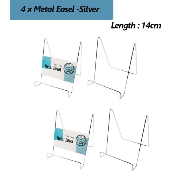 4 X Metal Easel Display Stand Plate Photo Frame Book Plate Dish Holder 14CM