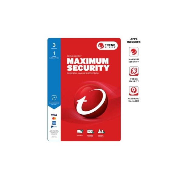 Trend Micro Maximum Security (3 Device) 1Yr Retail Mini Box Auto Renew
