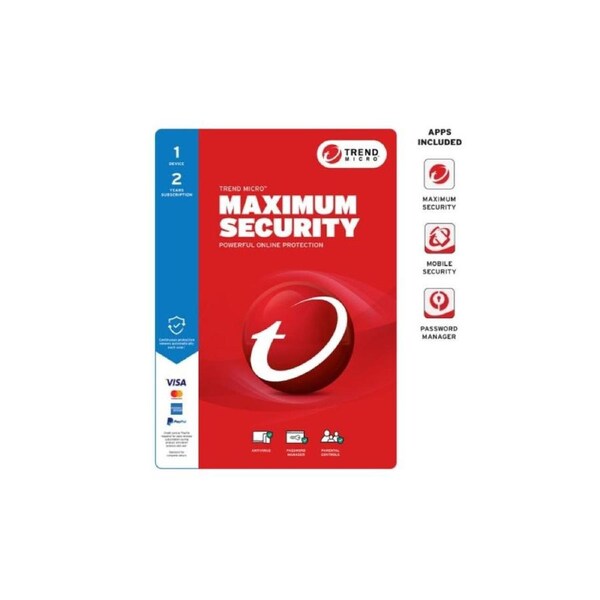 Trend Micro Maximum Security (1 Device) 2Yr Retail Mini Box Auto Renew
