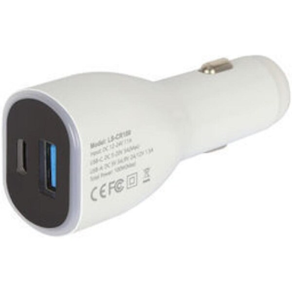 LVSUN 100W Max Power Smart LED Car or Laptop USB-PD Charger White