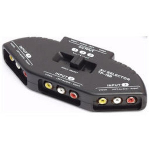 Daichi CVBS Stereo 3 Way Audio or Video Selector Lightweight AV Switch Box