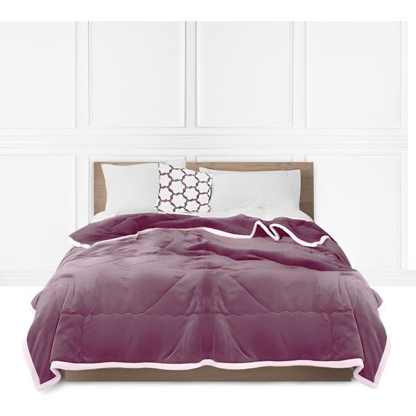 SOGA Light Purple Throw Blanket Warm Cozy Double Sided Thick Flannel Coverlet Fleece Bed Sofa Comforter
