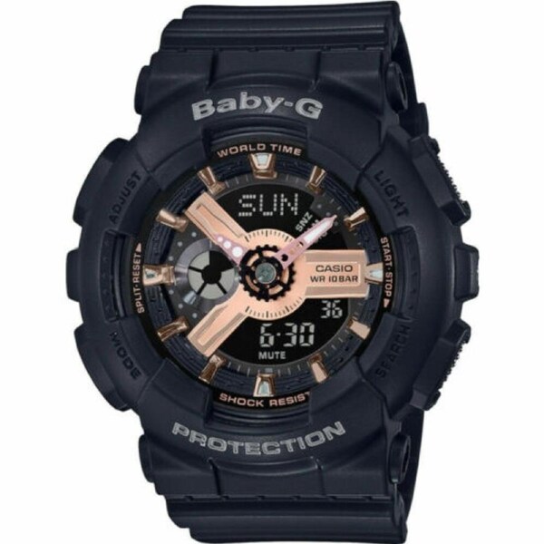Casio Baby-G Rose Gold Black Metallic Analogue/Digital Watch BA110XRG-1A BA-110XRG-1ADR