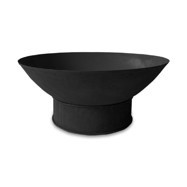 Greenlife Outdoor Fire Pit Cast Iron 600mm Deep Dish Bowl - Black