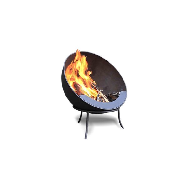 Greenlife Outdoor Fire Pit Half Globe Stadium Style 610mm Multi-Angle - Black