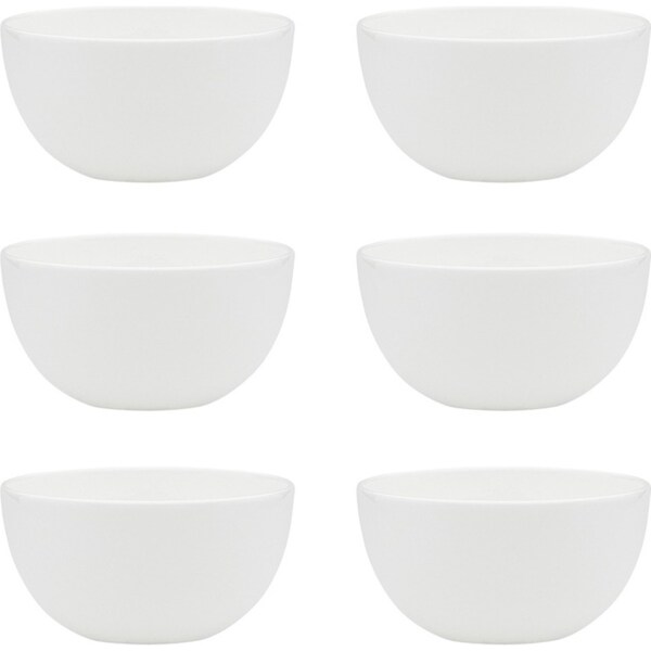 6x Ecology 10cm Canvas Rice/Soup Bowl Coupe Kitchen Serving Cup Dinnerware White