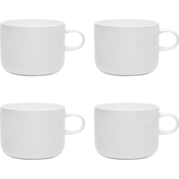 4x Ecology 420ml Canvas Short Hot Espresso/Coffee Mug Tableware Drinking Cup WHT