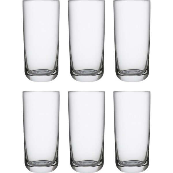6pc Ecology 430ml Classic Crystalline Hi Ball Set Glass Drinking Tumbler Clear