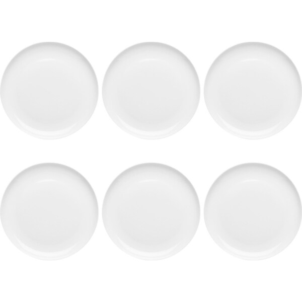 6x Ecology 15cm Canvas Cake/Sweets Plate Coupe Platter Serving Tableware White