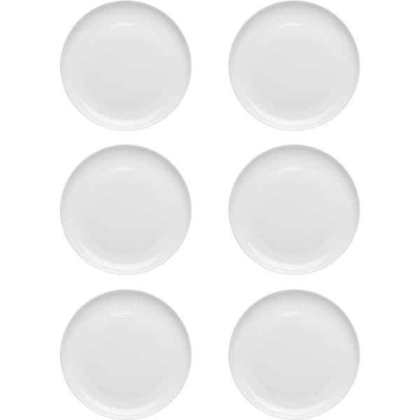 6x Ecology 21cm Canvas Side Plate Coupe Kitchen Serving Platter Dinnerware White
